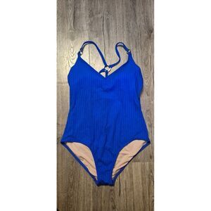 Kona Sol Ribbed One-piece Bathingsuit Swimsuit Women's Size Large